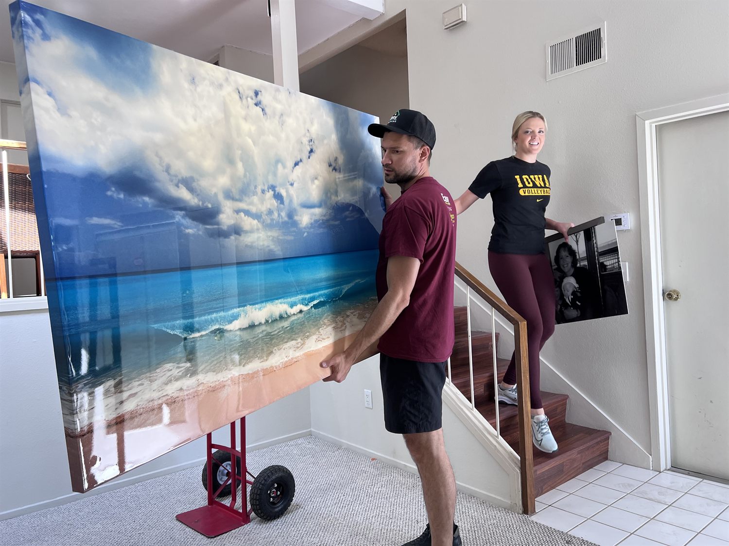 Easy Moving LA mover carefully handling large artwork